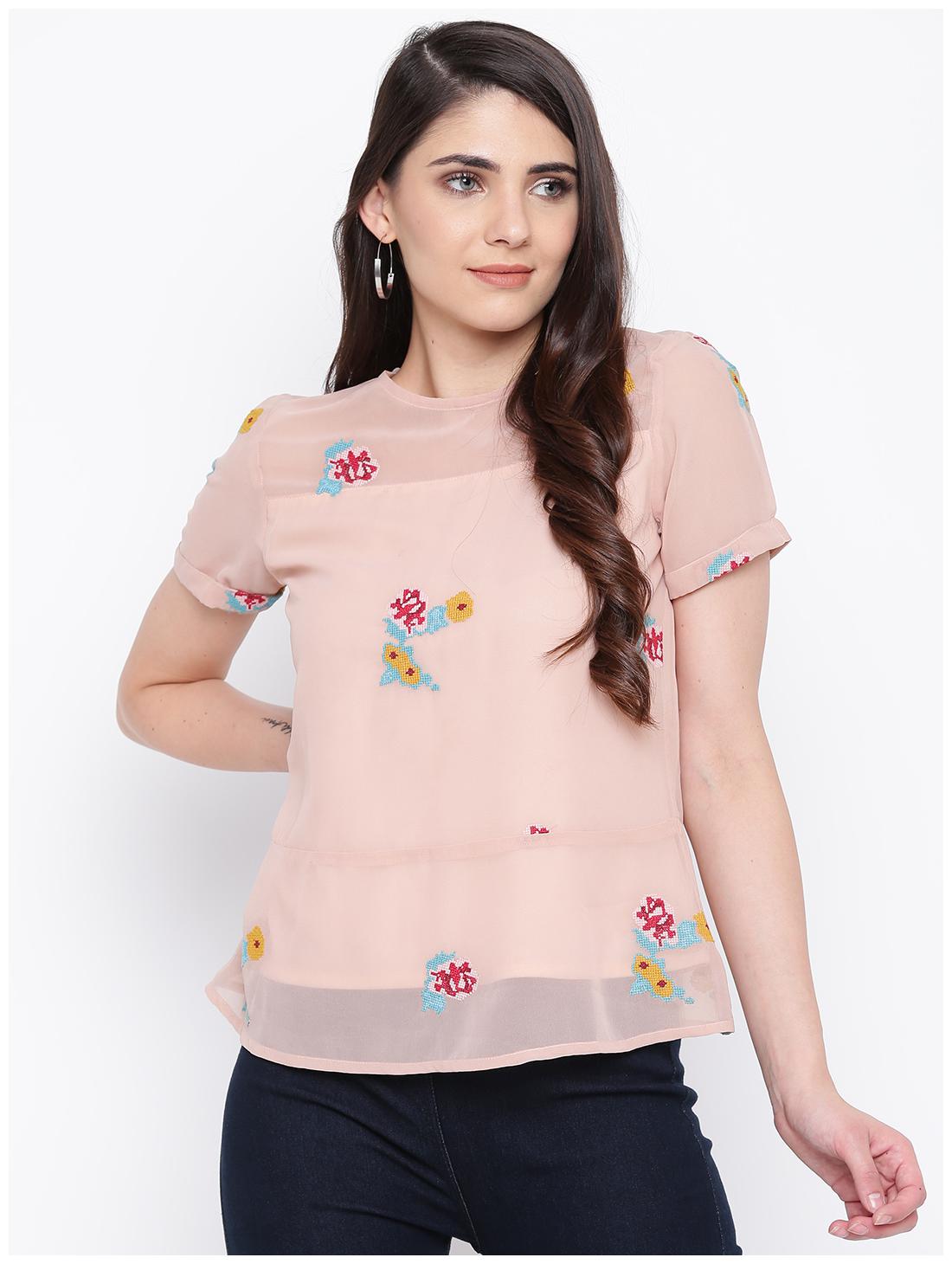 

DODO MOA Women Printed Regular top - Orange