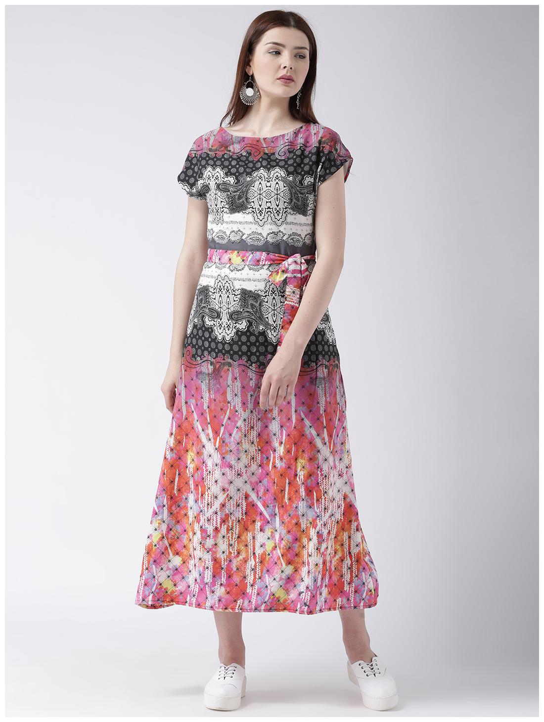 

DODO MOA Multi Printed Fit flare dress