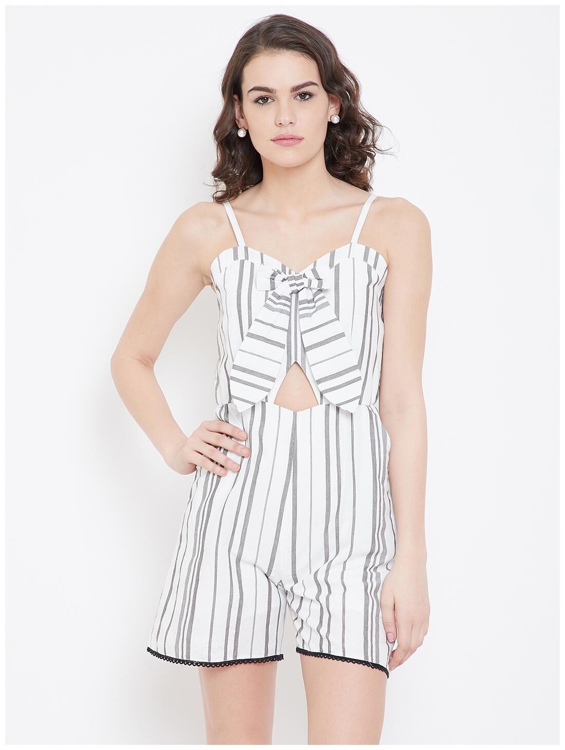

DODO MOA Checked Jumpsuit - White