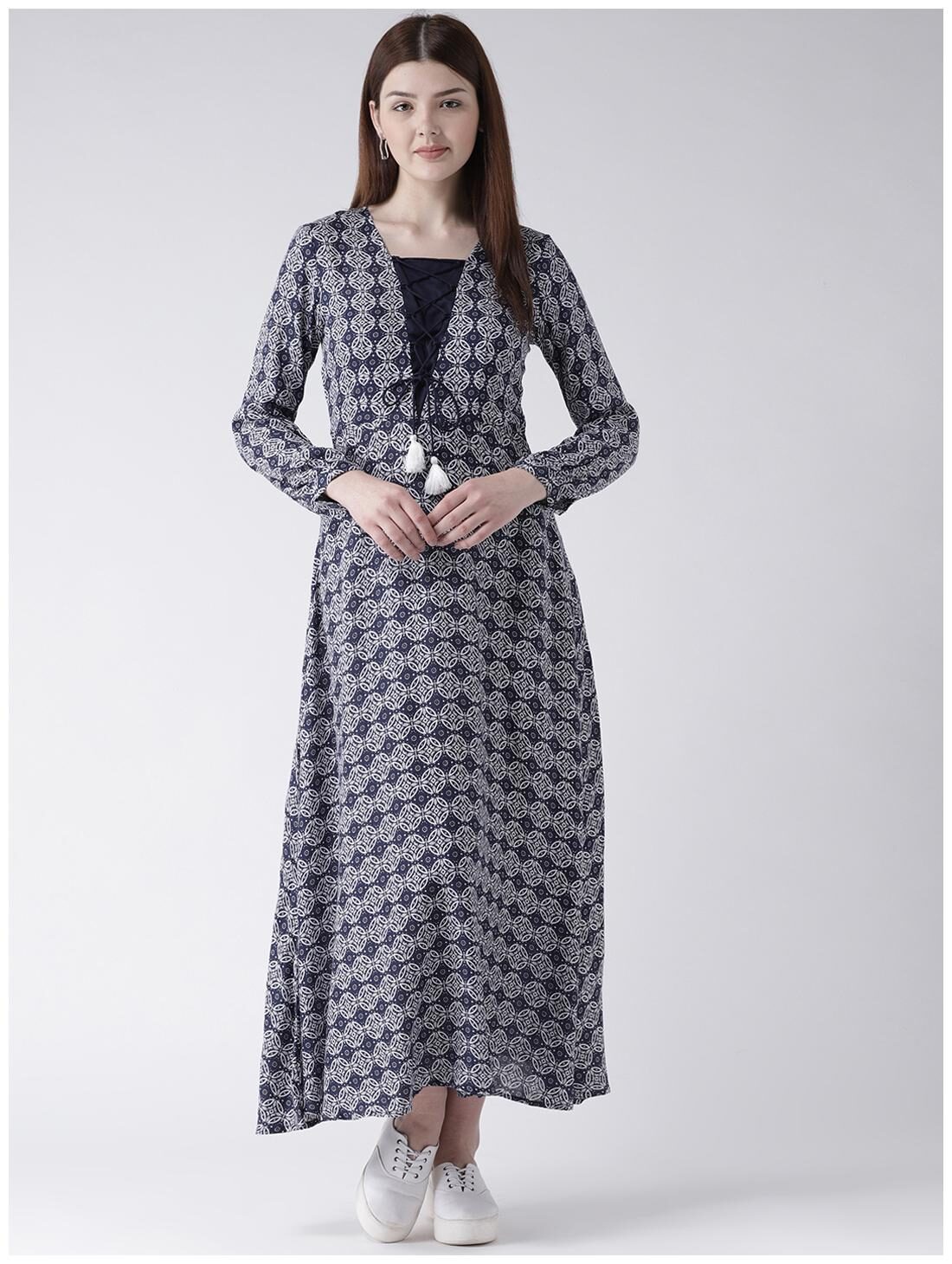 

DODO MOA Blue Printed Maxi dress
