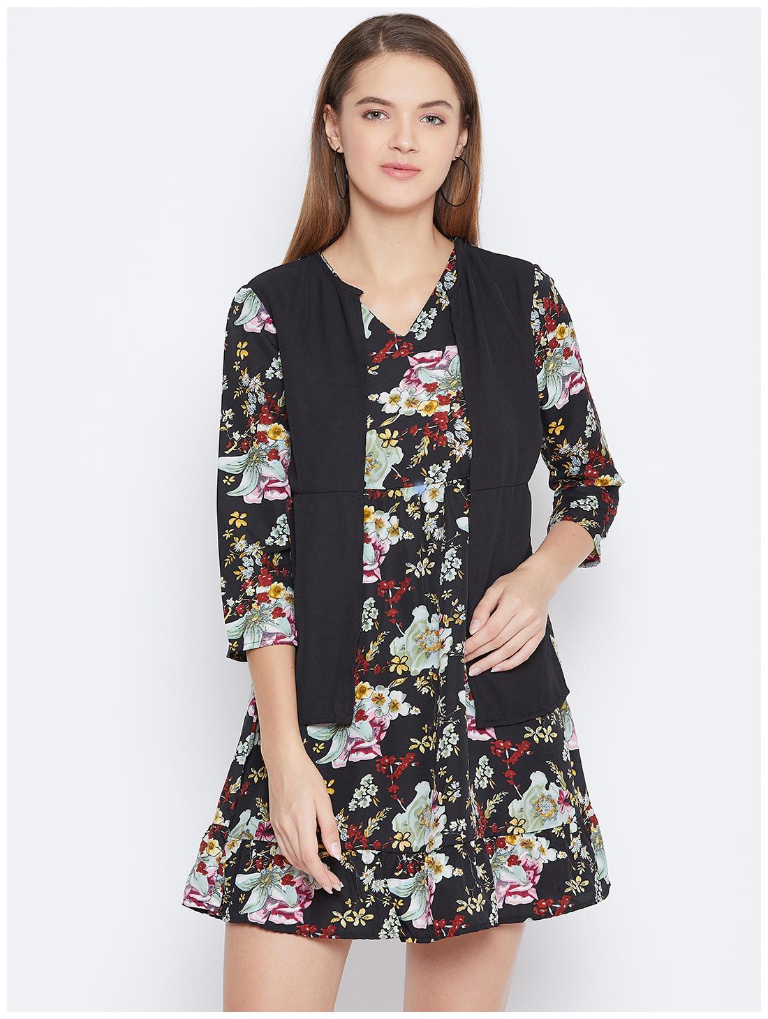 

DODO MOA Black Printed Empire dress