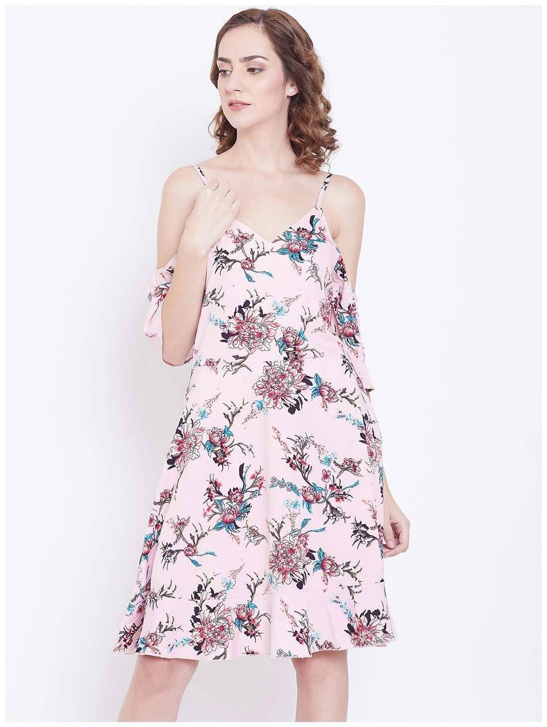 

DODO MOA Pink Printed A-line dress