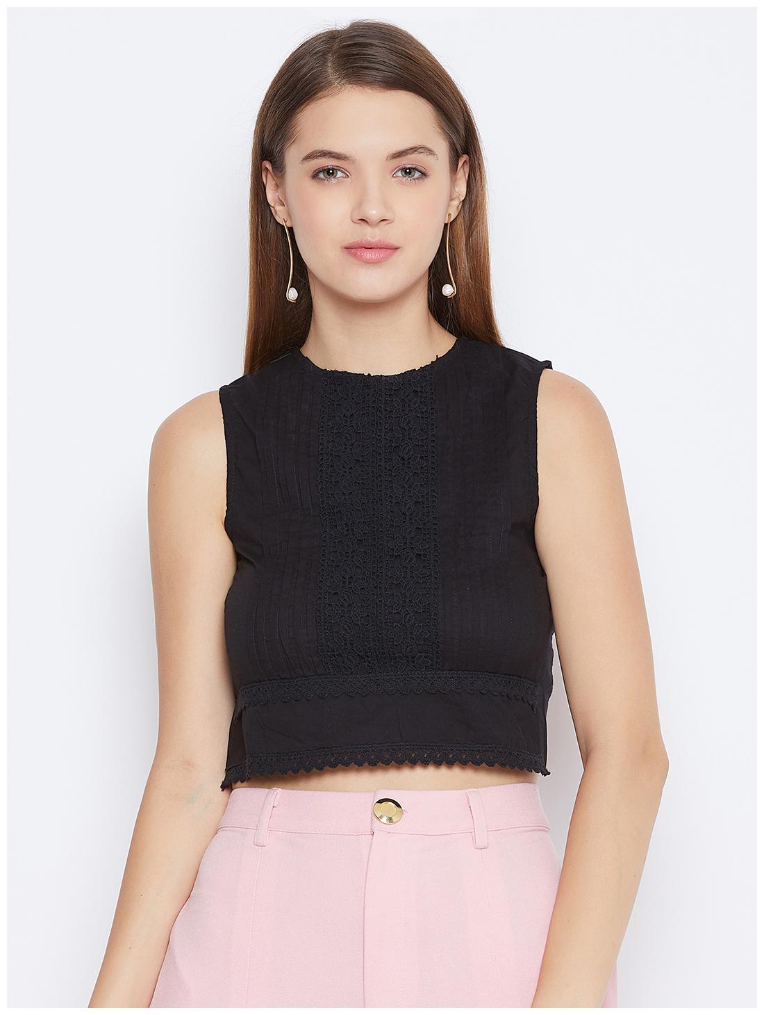

DODO MOA Women Solid Regular top - Black