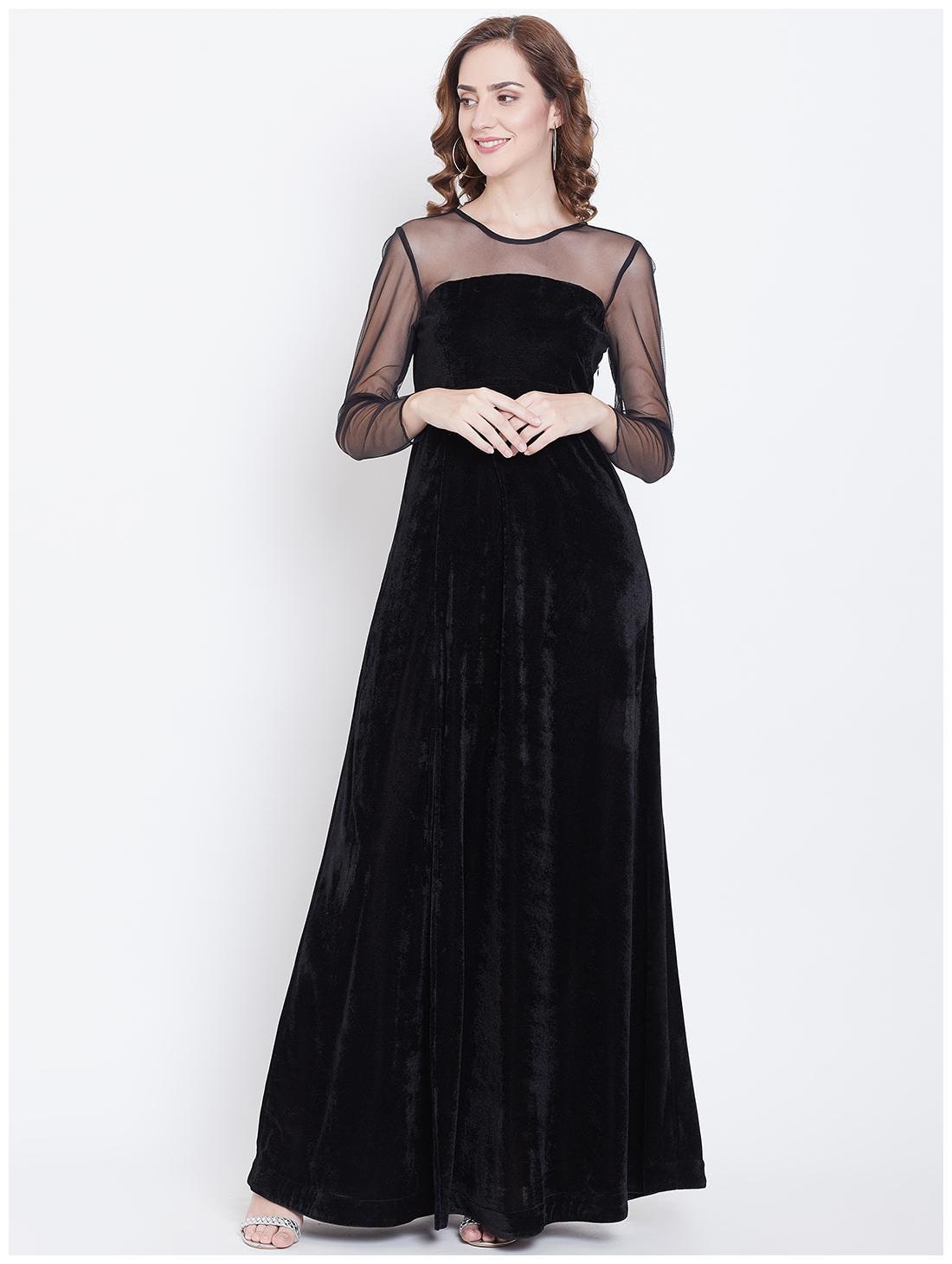 

DODO MOA Black Solid Maxi dress