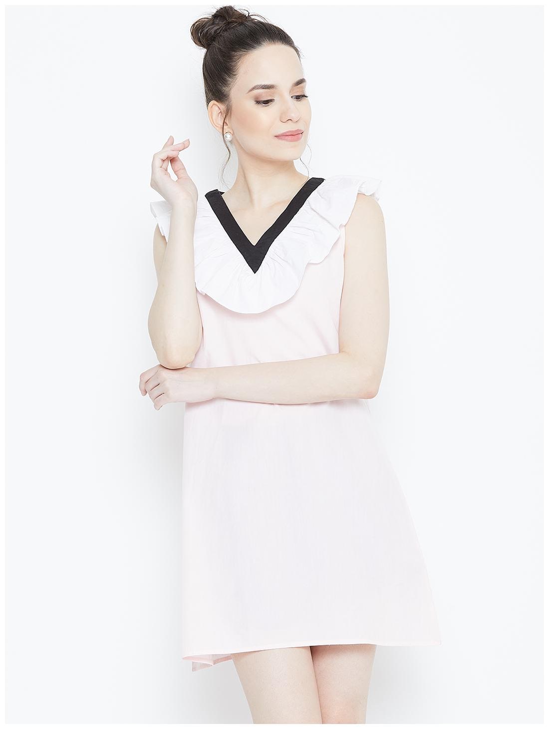 

DODO MOA Pink Solid A-line dress
