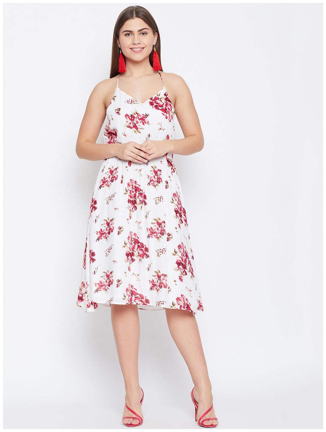 

DODO MOA White Floral A-line dress