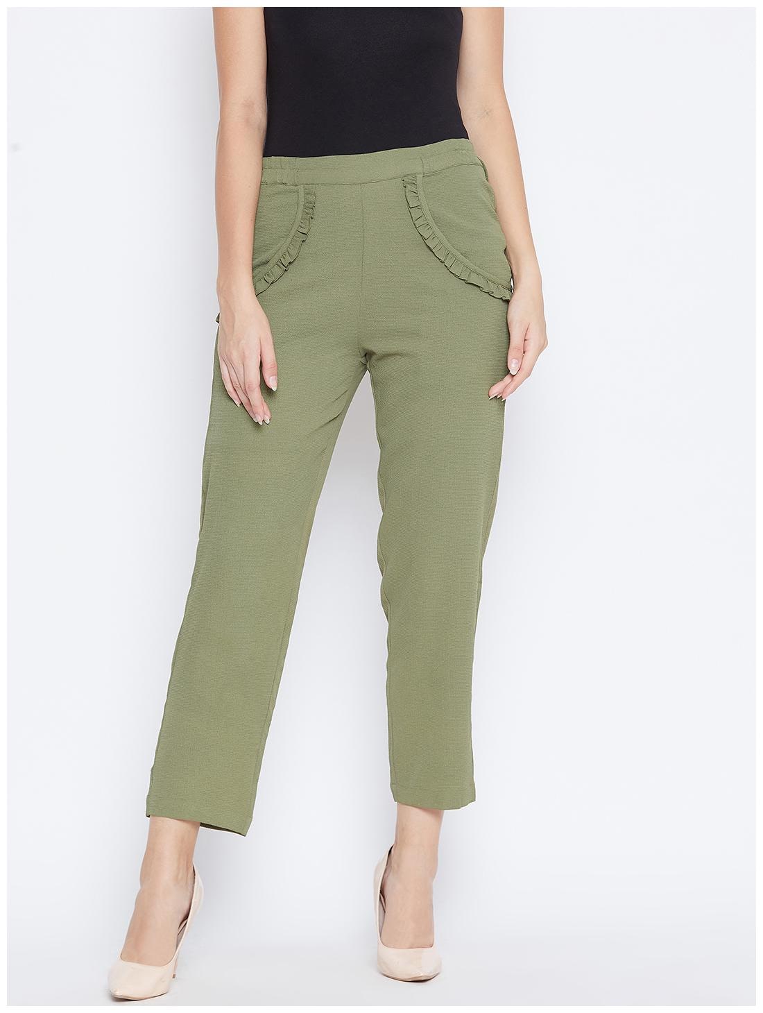 

DODO MOA Women Green Regular fit Regular trousers