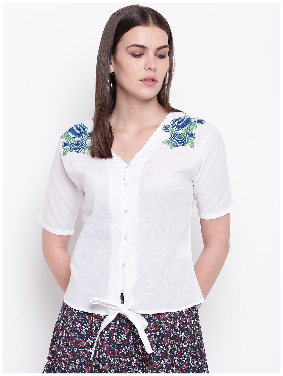 

DODO MOA Women Floral Regular top - White
