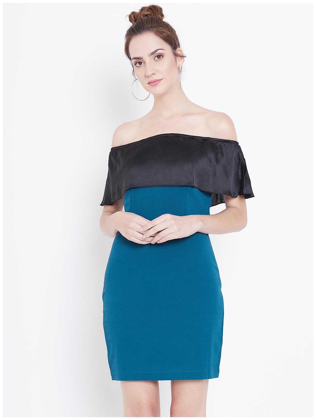 

DODO MOA Blue Solid Sheath dress