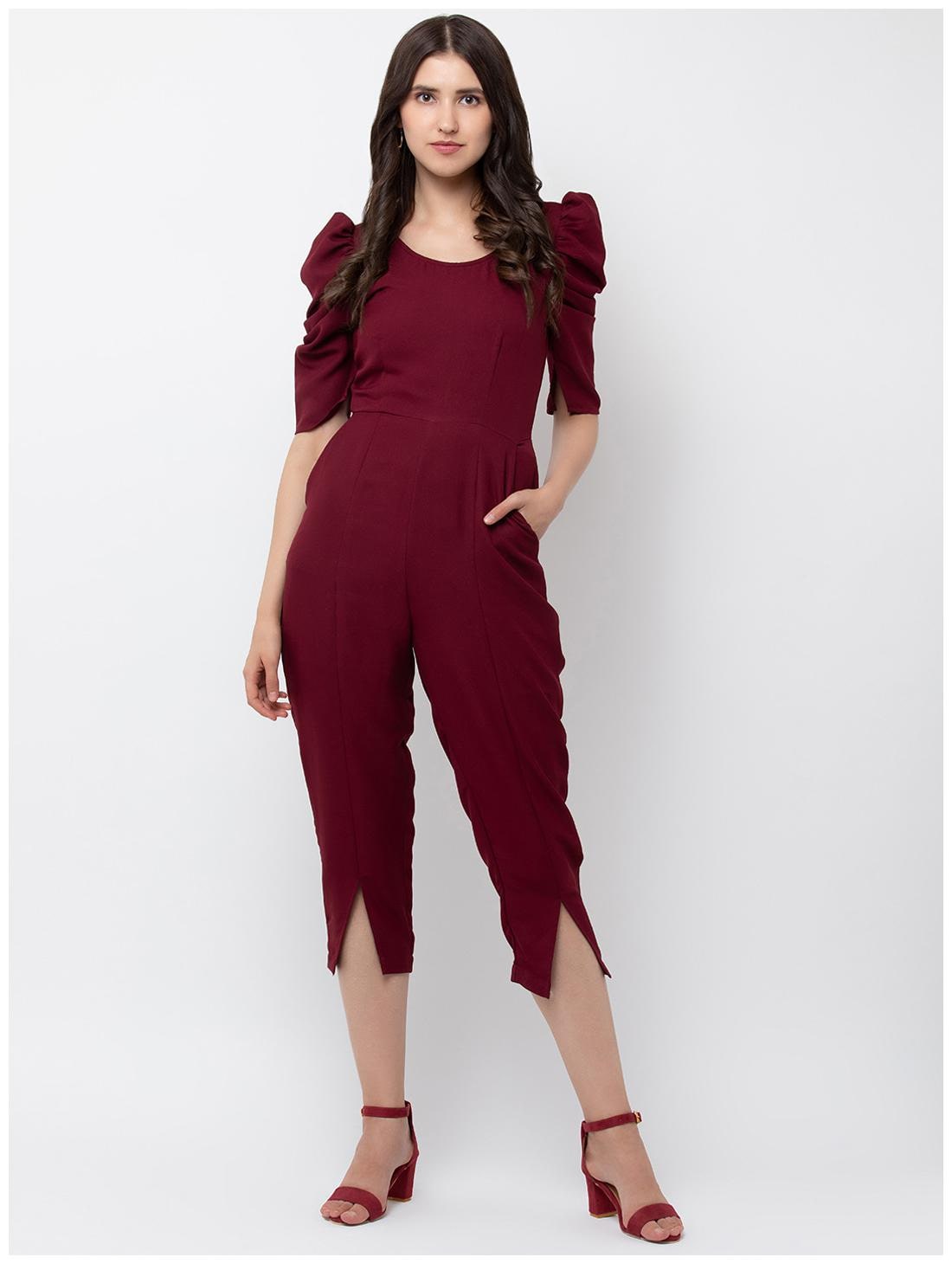

DODO MOA Solid Jumpsuit - Maroon