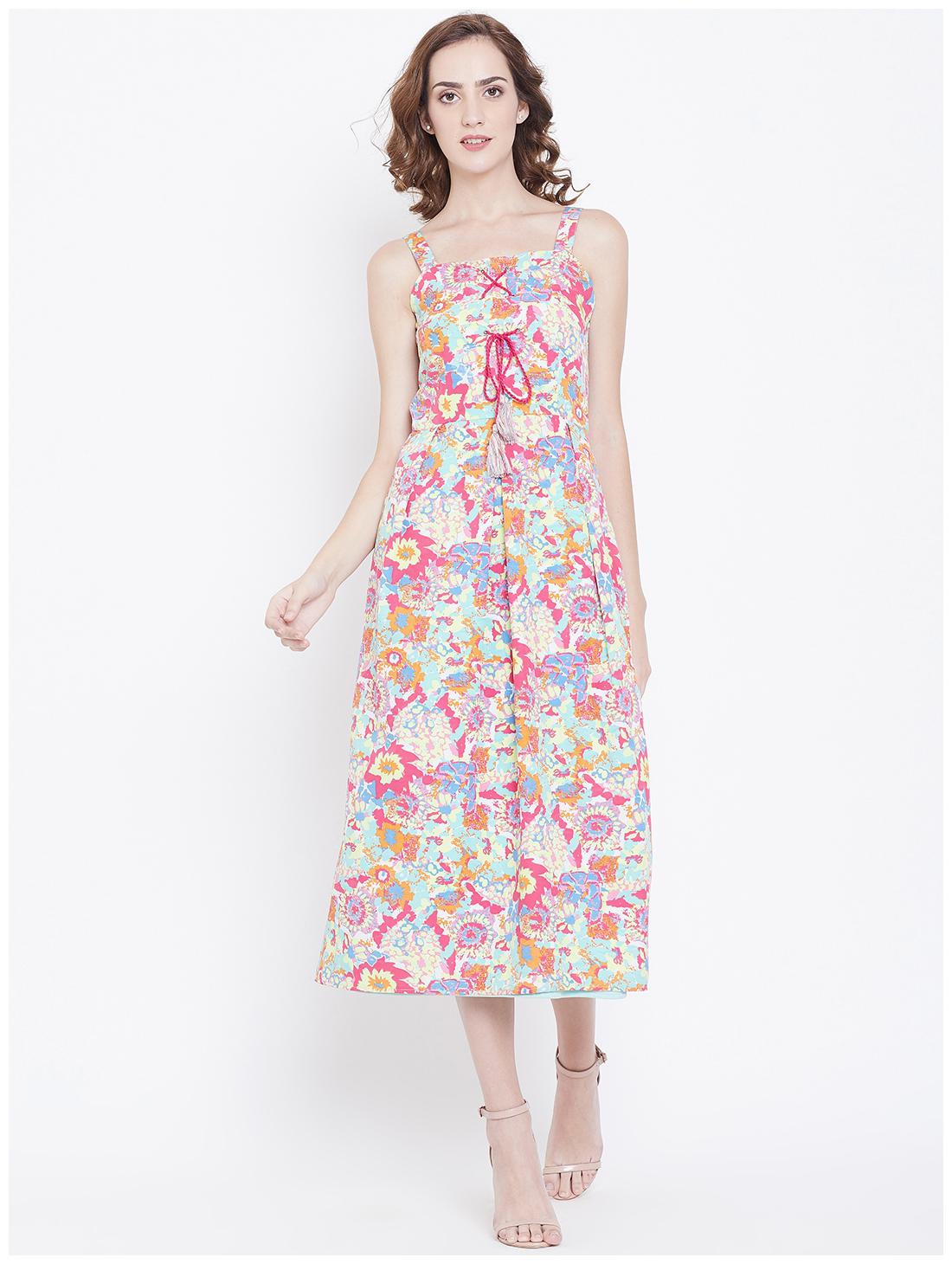 

DODO MOA Pink Printed A-line dress