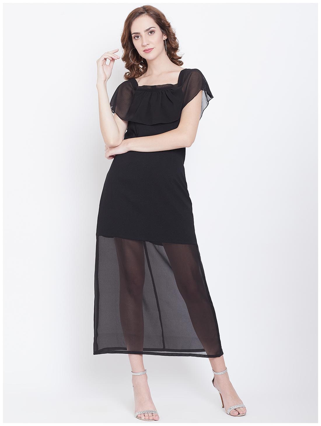 

DODO MOA Black Solid Maxi dress