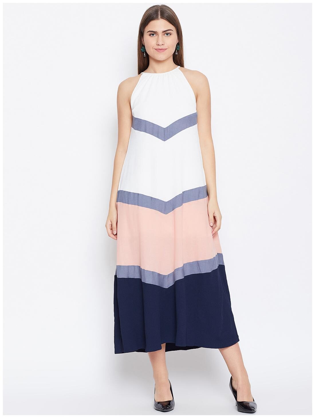 

DODO MOA Multi Colorblocked Maxi dress