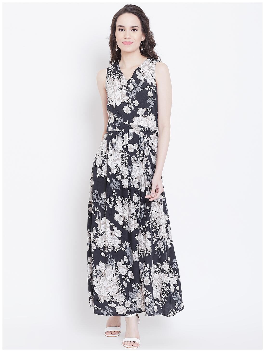 

DODO MOA Black Printed Maxi dress
