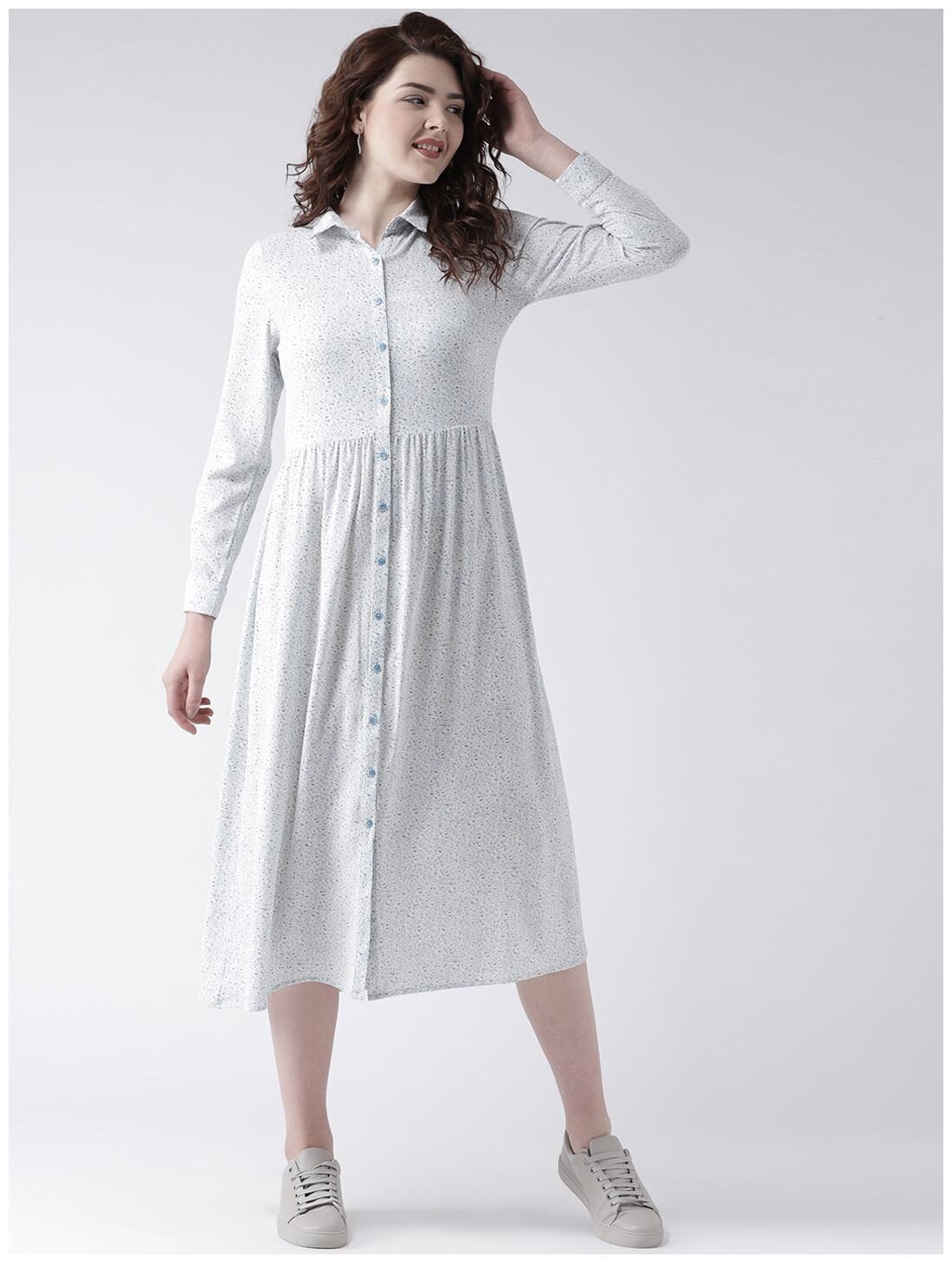 

DODO MOA Blue Abstract Fit flare dress