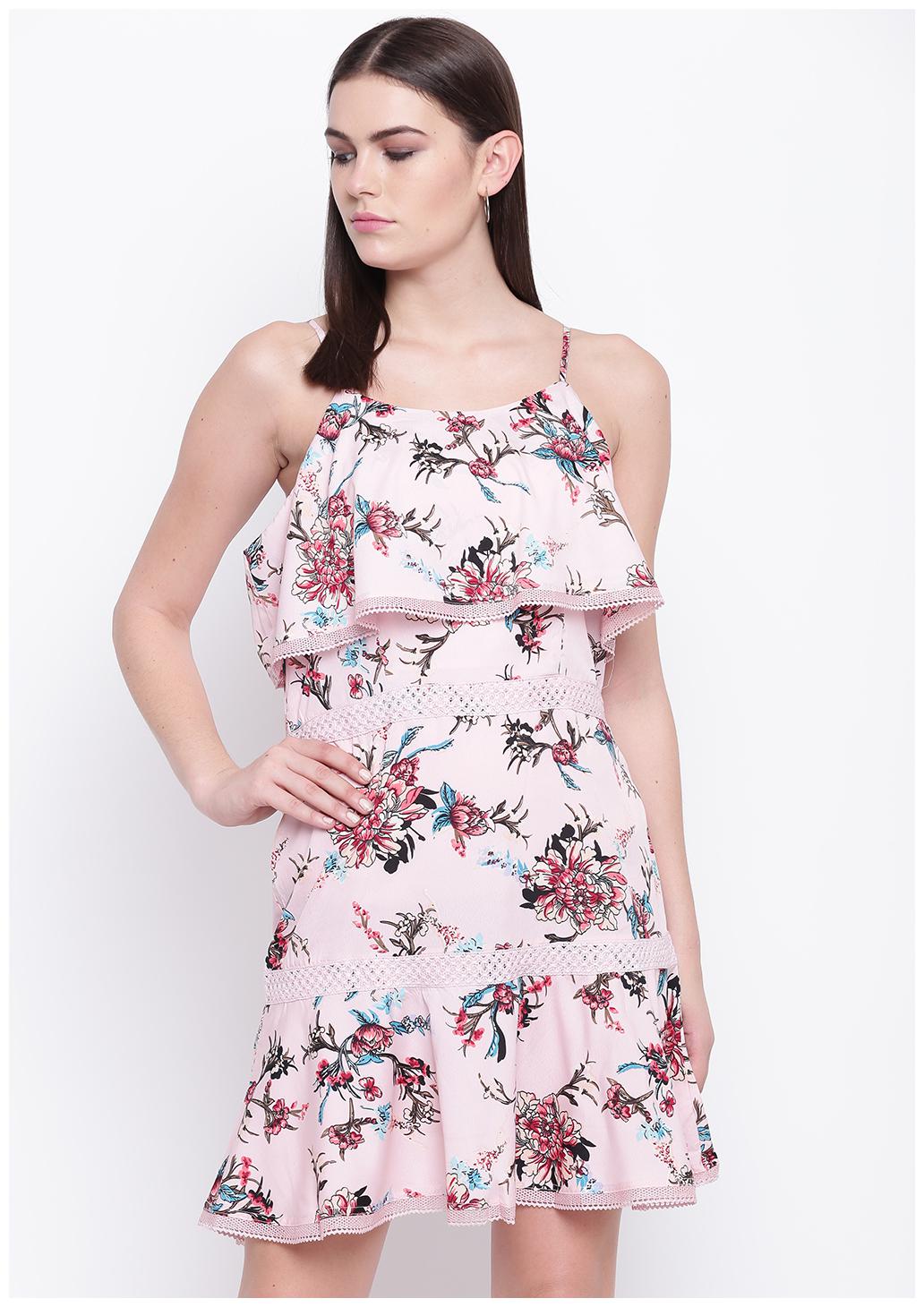

DODO MOA Pink Floral A-line dress