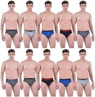 Dollar Bigboss Solid Briefs - Assorted ,Pack Of 10