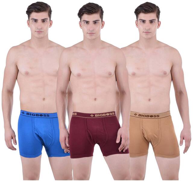 Dollar Bigboss Solid Trunks - Assorted ,Pack Of 3