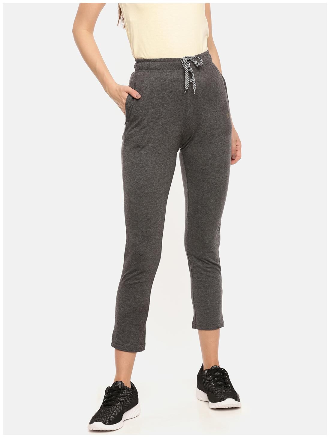 

Dollar Missy Women Slim fit Cotton Solid Track pants - Grey