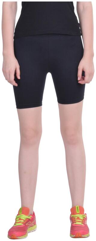 Dollar Missy Women's Black Color Skin Fit Cotton Cycling Shorts Pck Of 2