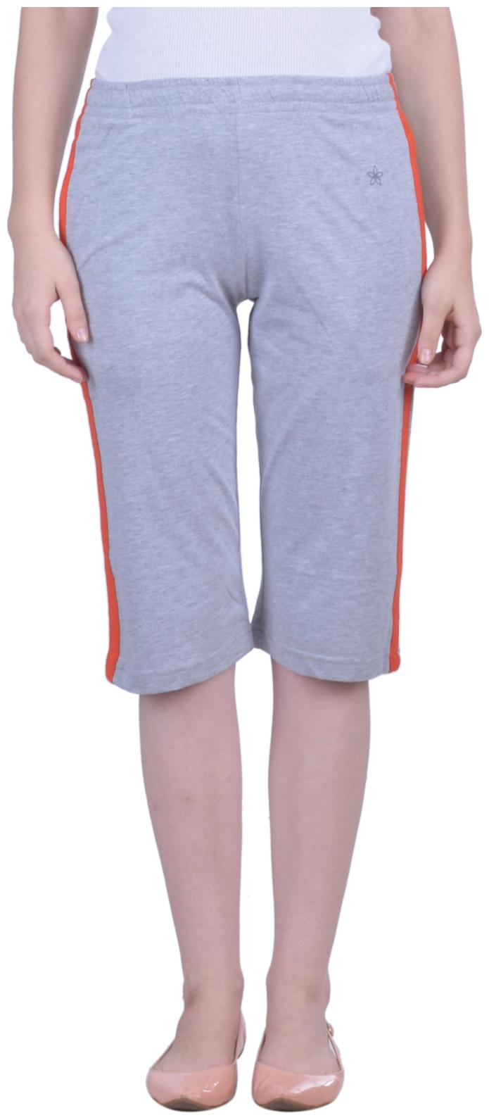

Dollar Missy Women s Grey Melange Regular Sporty And Stylish Relaxed Capri