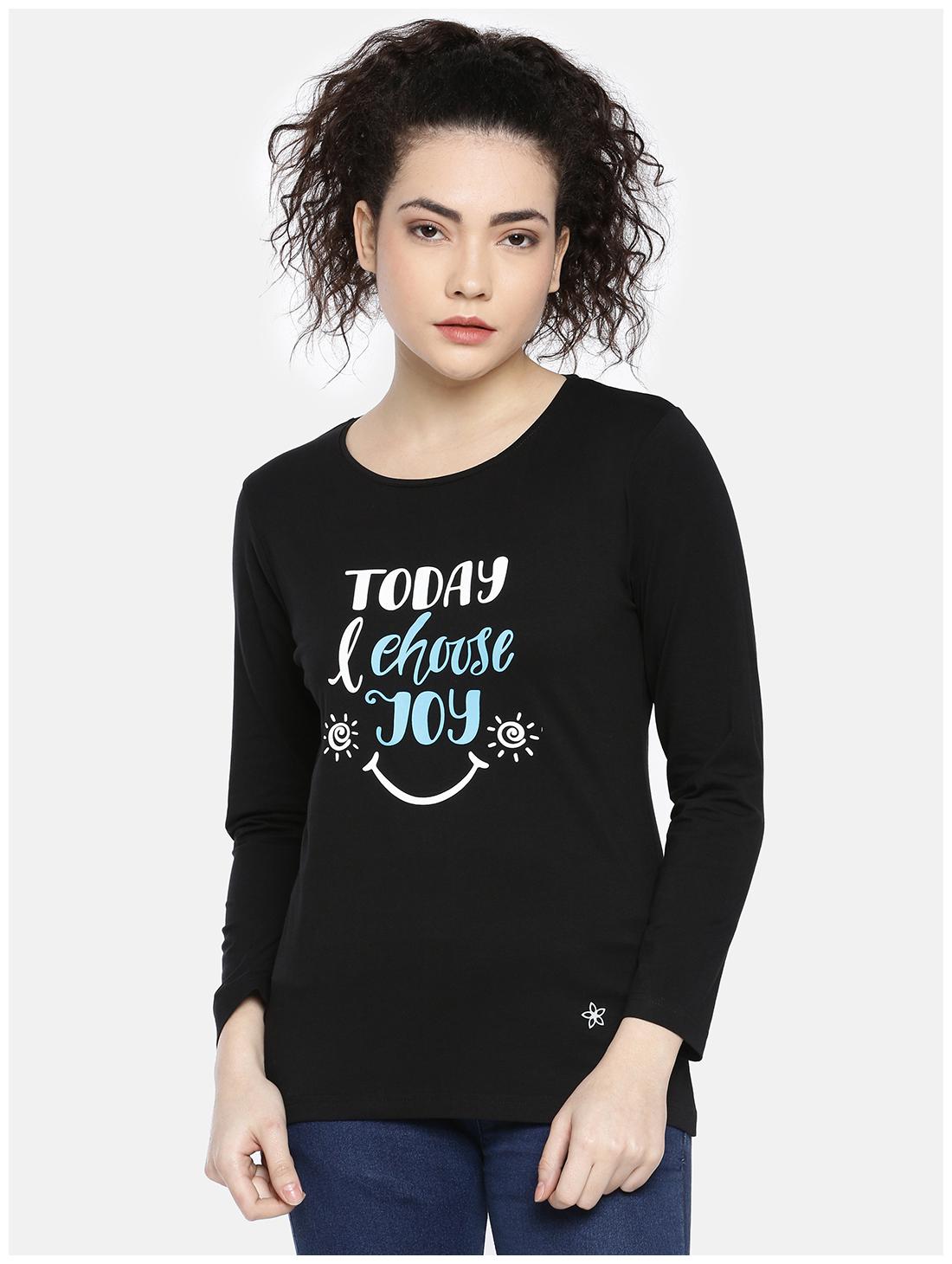 

Dollar Missy Women Black Slim fit Round neck Cotton T shirt
