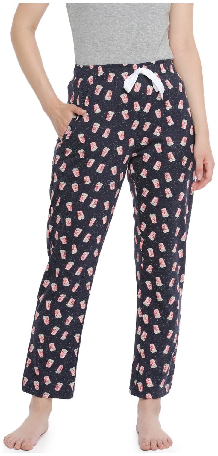 

Dollar Missy Cotton Printed Navy Blue Trouser Pant For Women