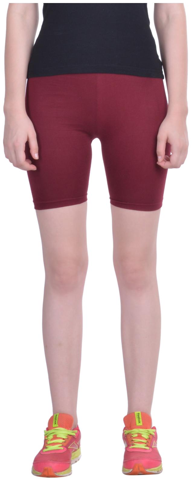 

Dollar Missy Women s Maroon Color Skin Fit Cotton Cycling Shorts Pck Of 2