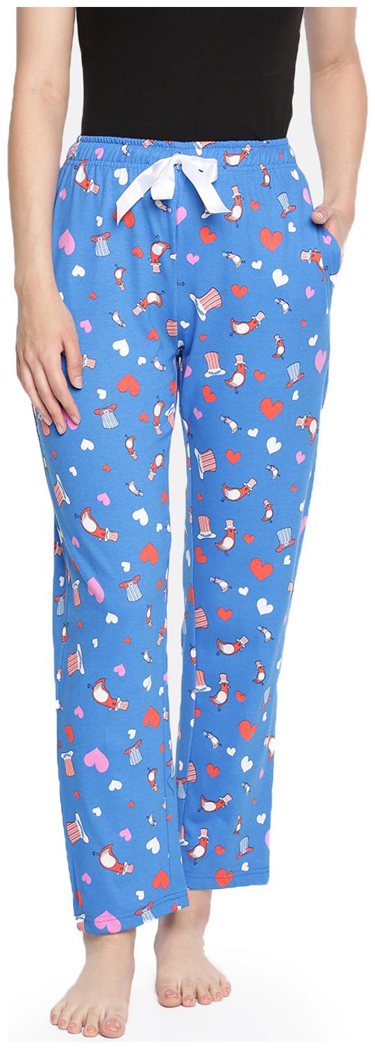 

Dollar Missy Cotton Printed Blue Trouser Pant For Women