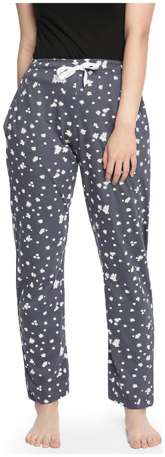 

Dollar Missy Cotton Printed Grey Trouser Pant For Women