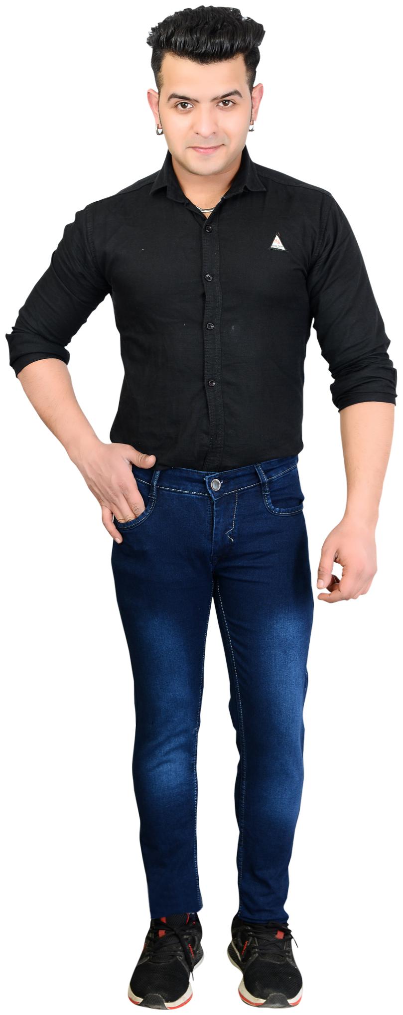 

Dom B Men Blue Regular Fit Jeans