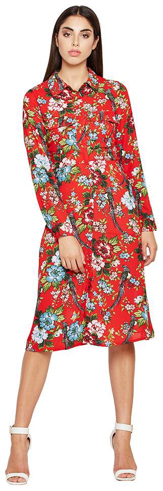 

OXOLLOXO Red Printed Shirt dress