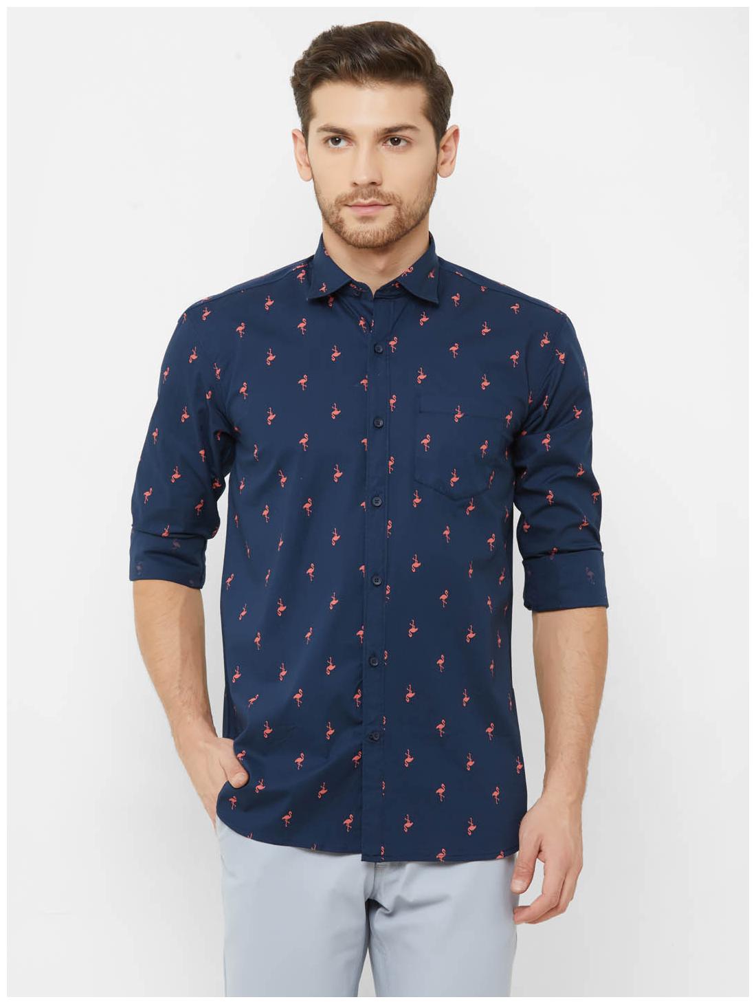 

DONZELL Men Blue Printed Regular Fit Casual Shirt