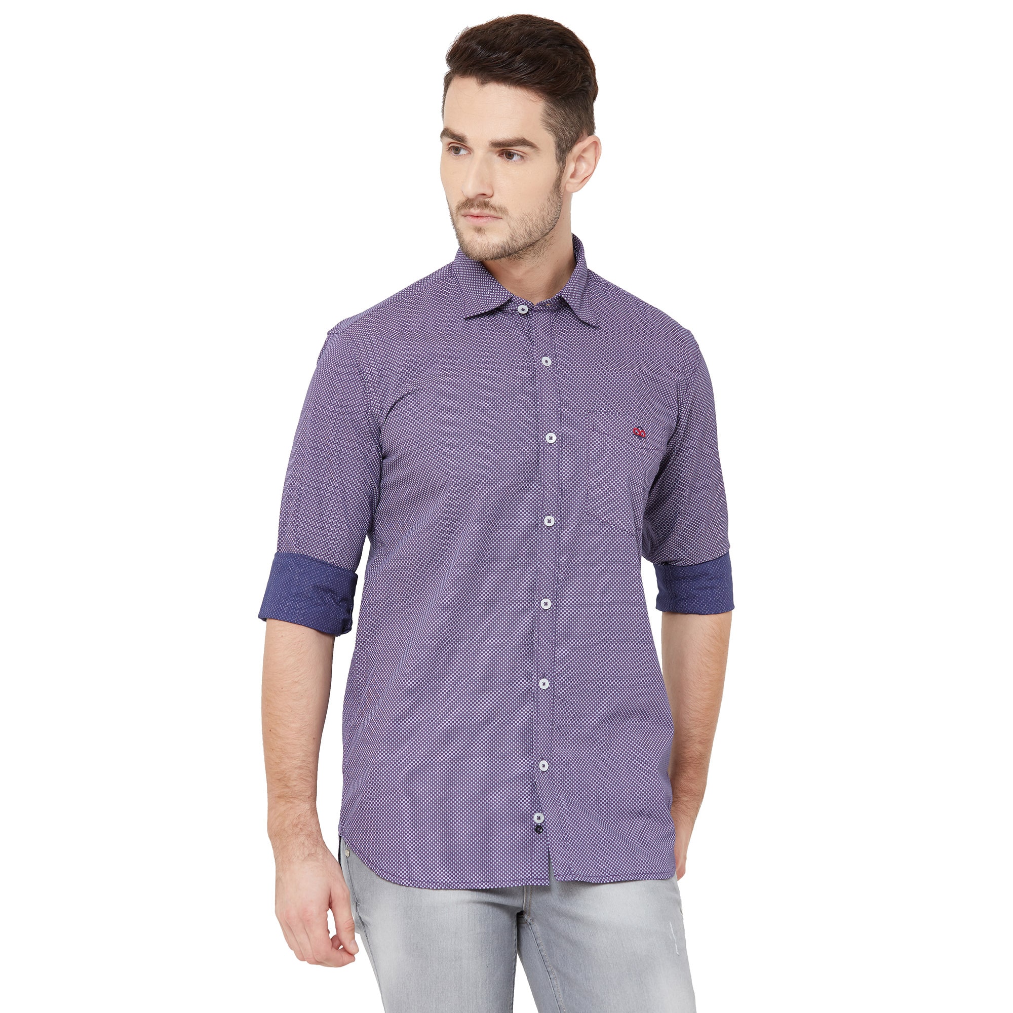 

DONZELL Men Purple Printed Regular Fit Casual Shirt