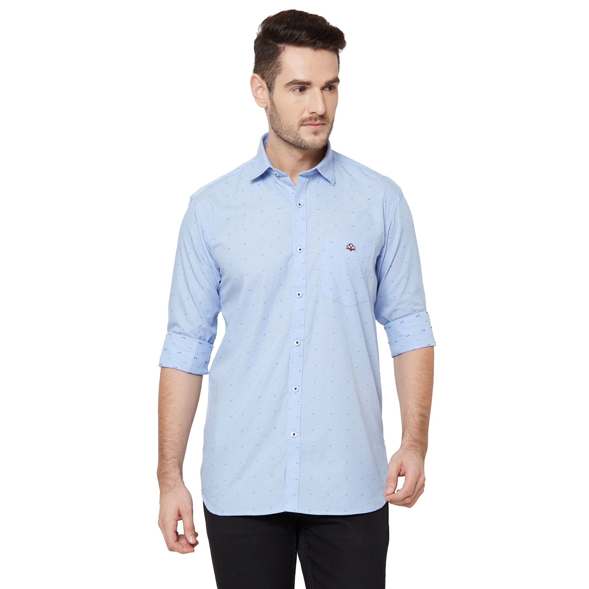 

DONZELL Men Blue Printed Regular Fit Casual Shirt