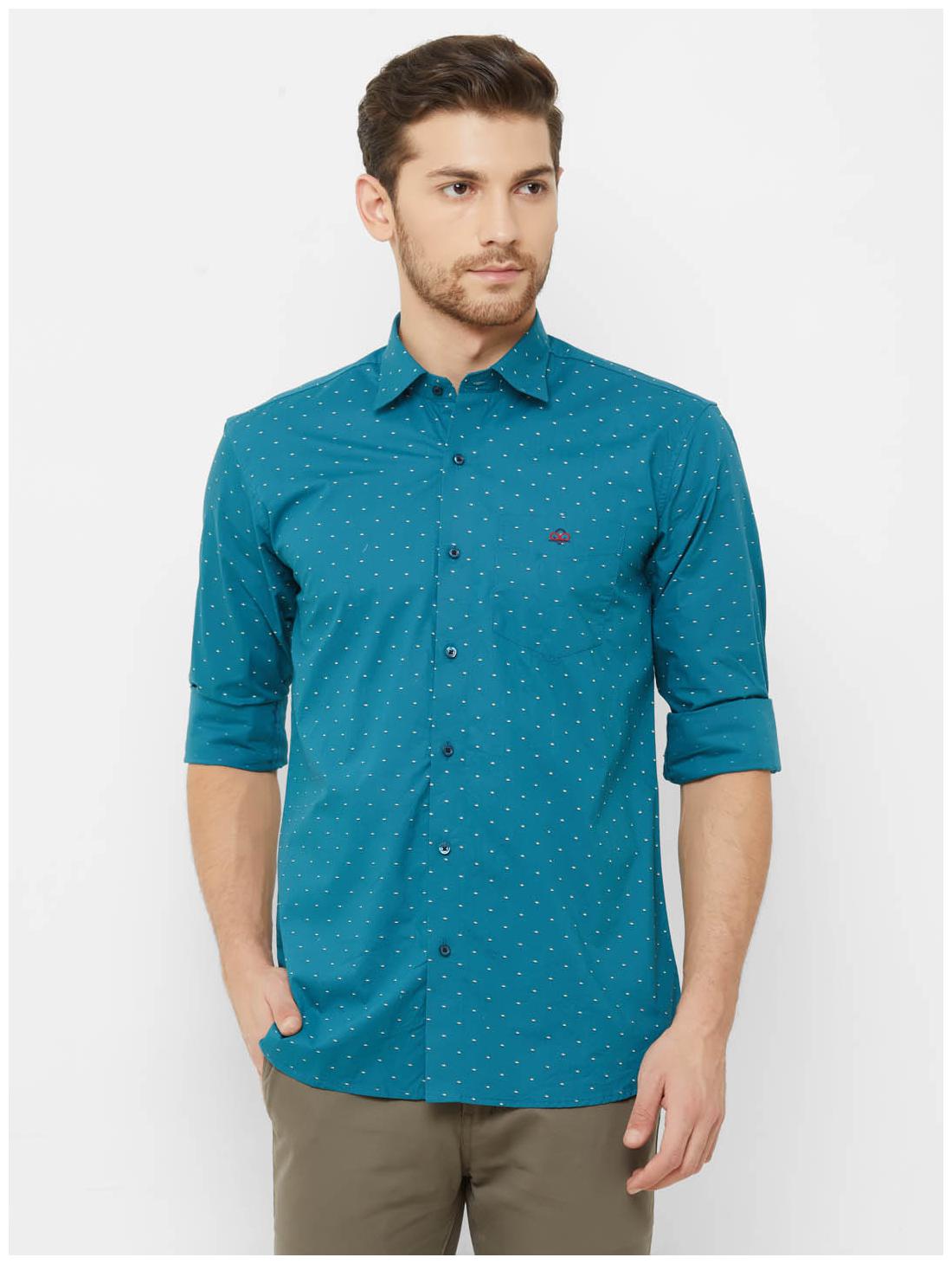 

DONZELL Men Blue Polka Dots Regular Fit Casual Shirt