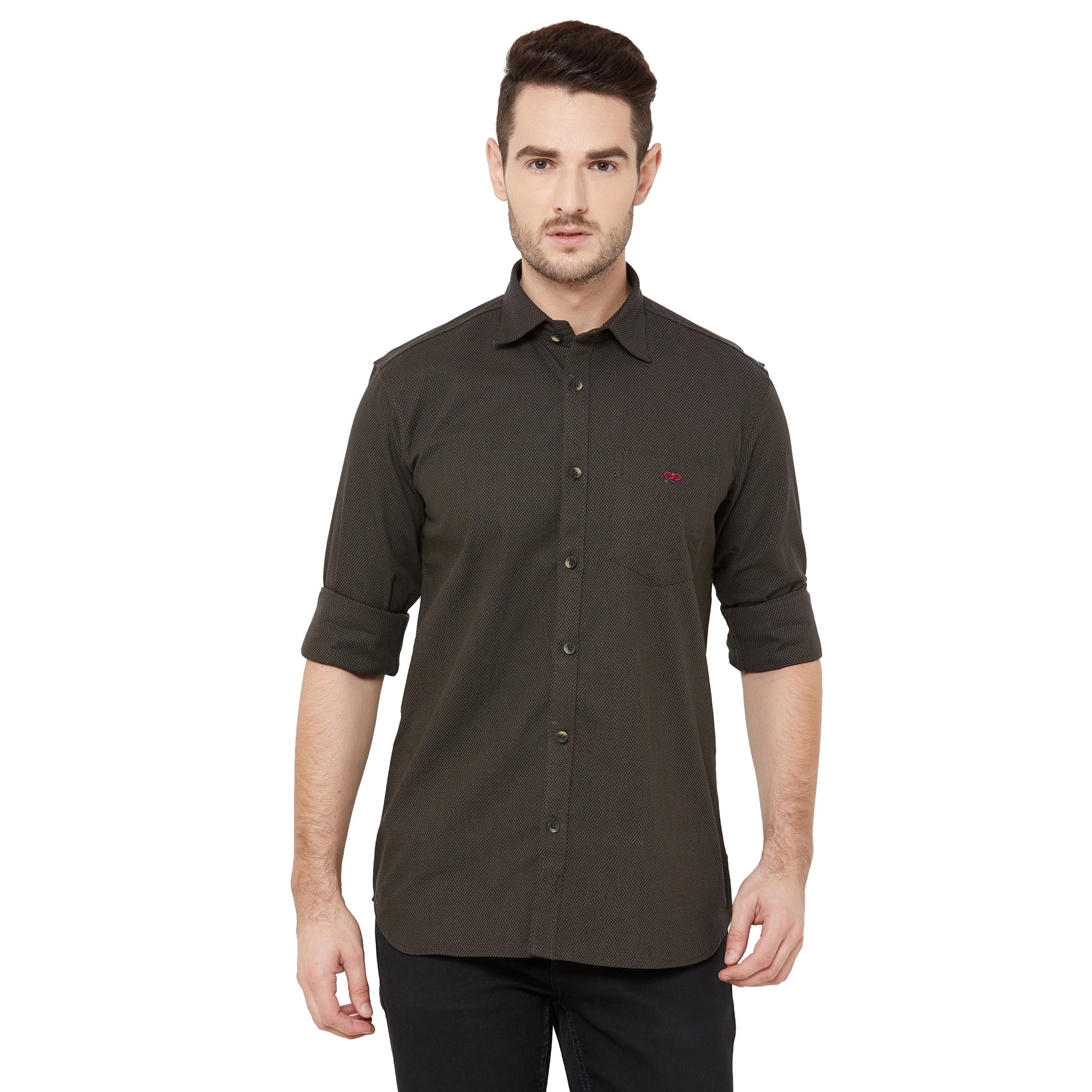 

DONZELL Men Brown Printed Regular Fit Casual Shirt