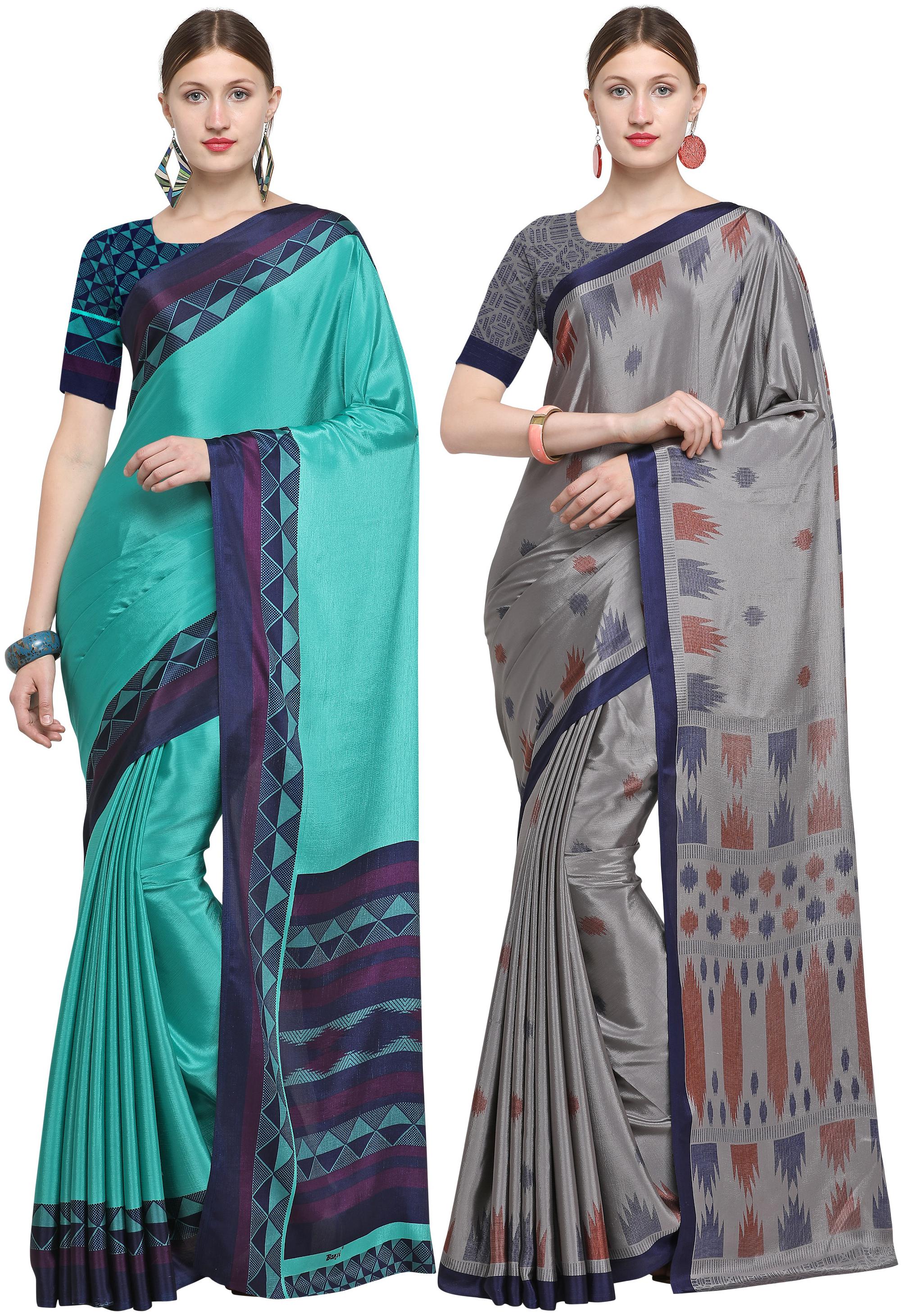 

DORI Crepe Multi Color Regular Saree with Blouse (Pack Of 2)