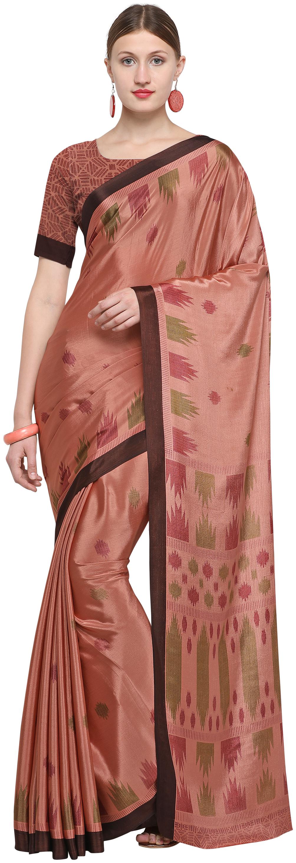 

DORI Crepe Peach Printed Saree For Women