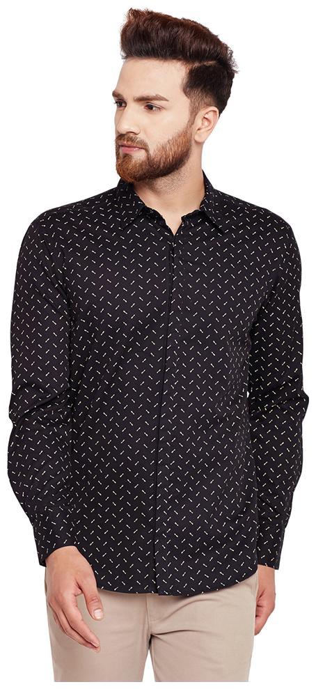 

OXOLLOXO Men Black Printed Regular Fit Casual Shirt