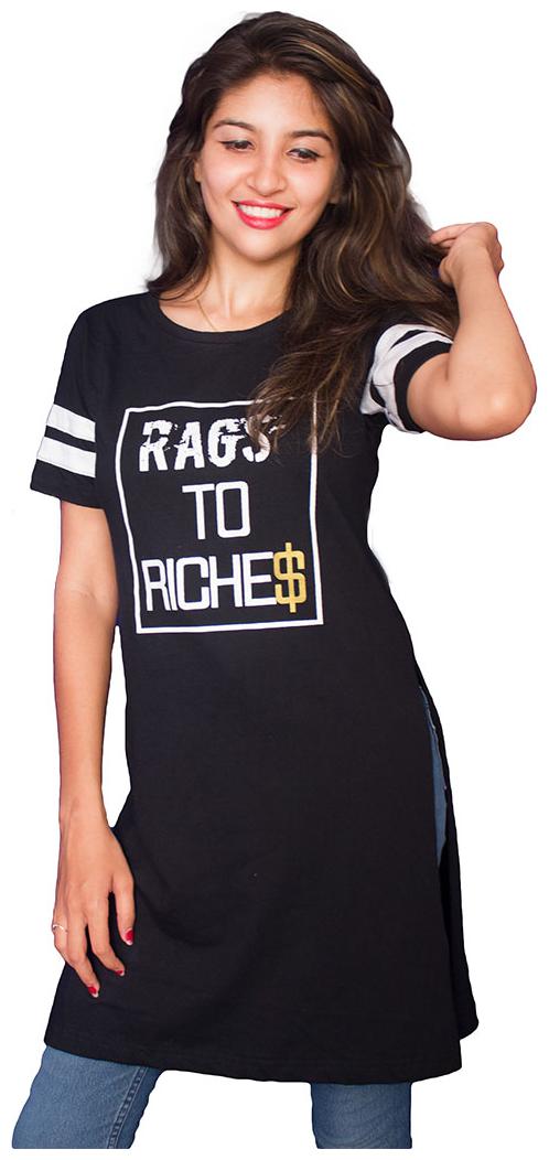 

indirage Women Black Regular fit Round neck Cotton T shirt