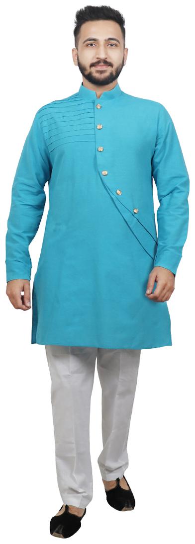 

Drap kurta with pants For Men - Turquoise