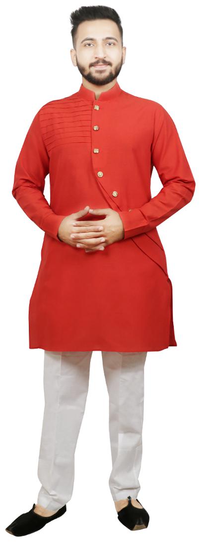 

Drap kurta with pants For Men - Orange