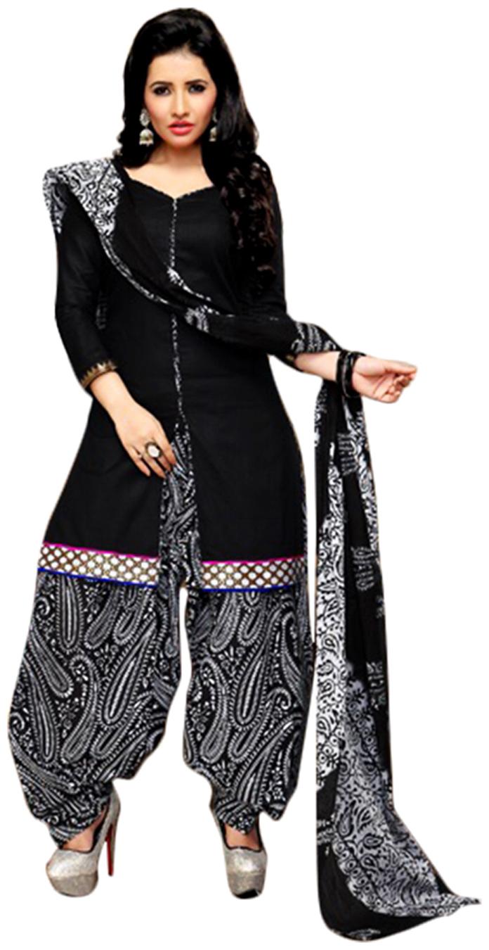 

DRAPES Black Cotton Dress Material