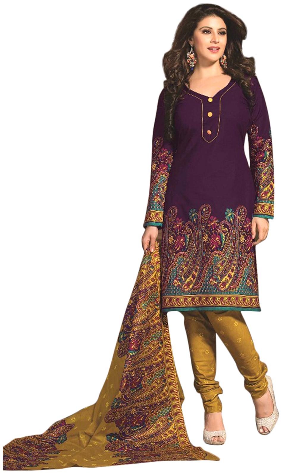 

Drapes Brown Cotton Unstiched Suit
