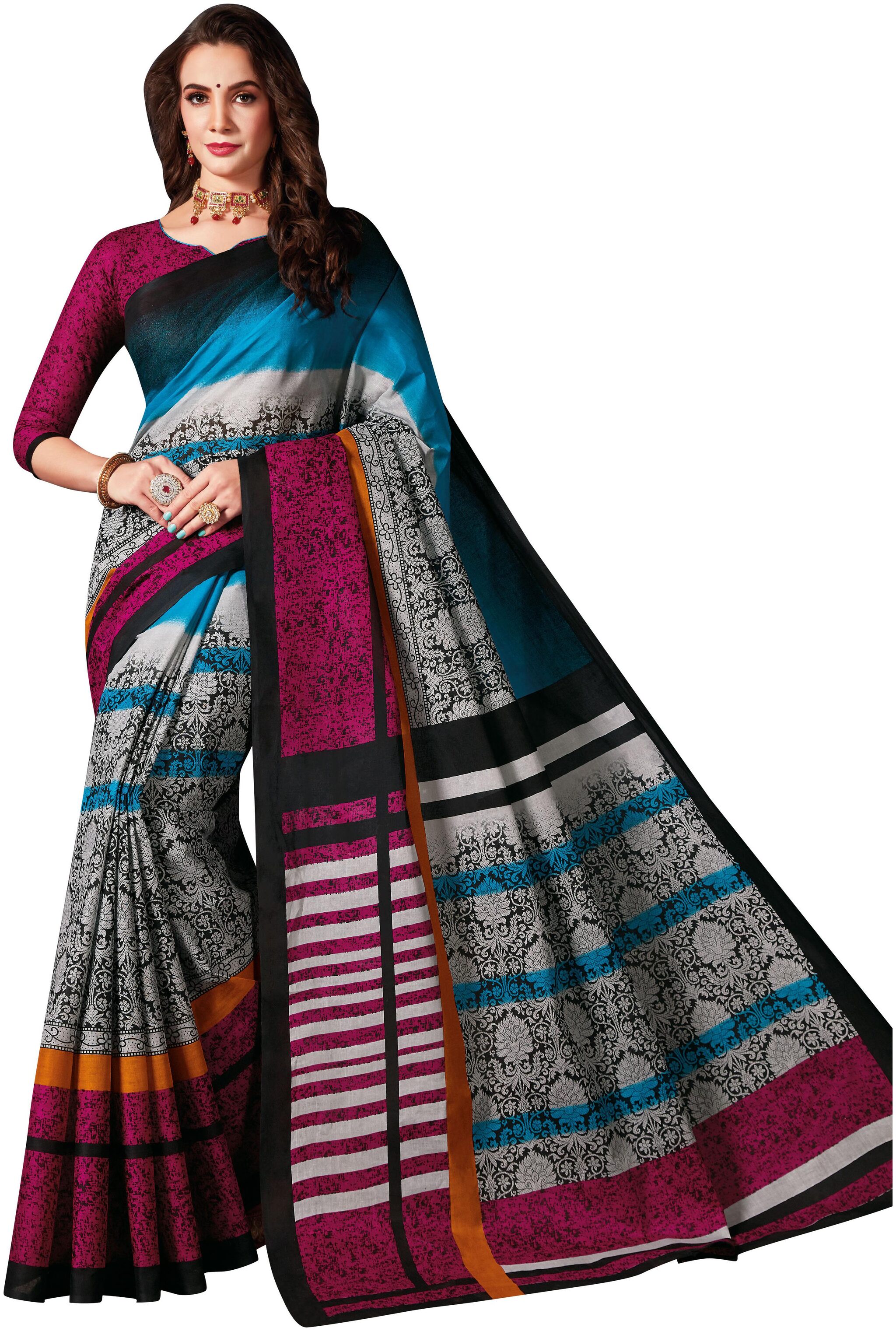 

Drapes Cotton Floral Multi Regular Saree For Women