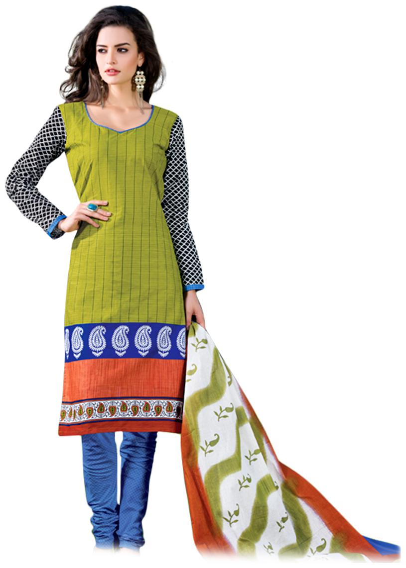 

Drapes Green Cotton Dress Material