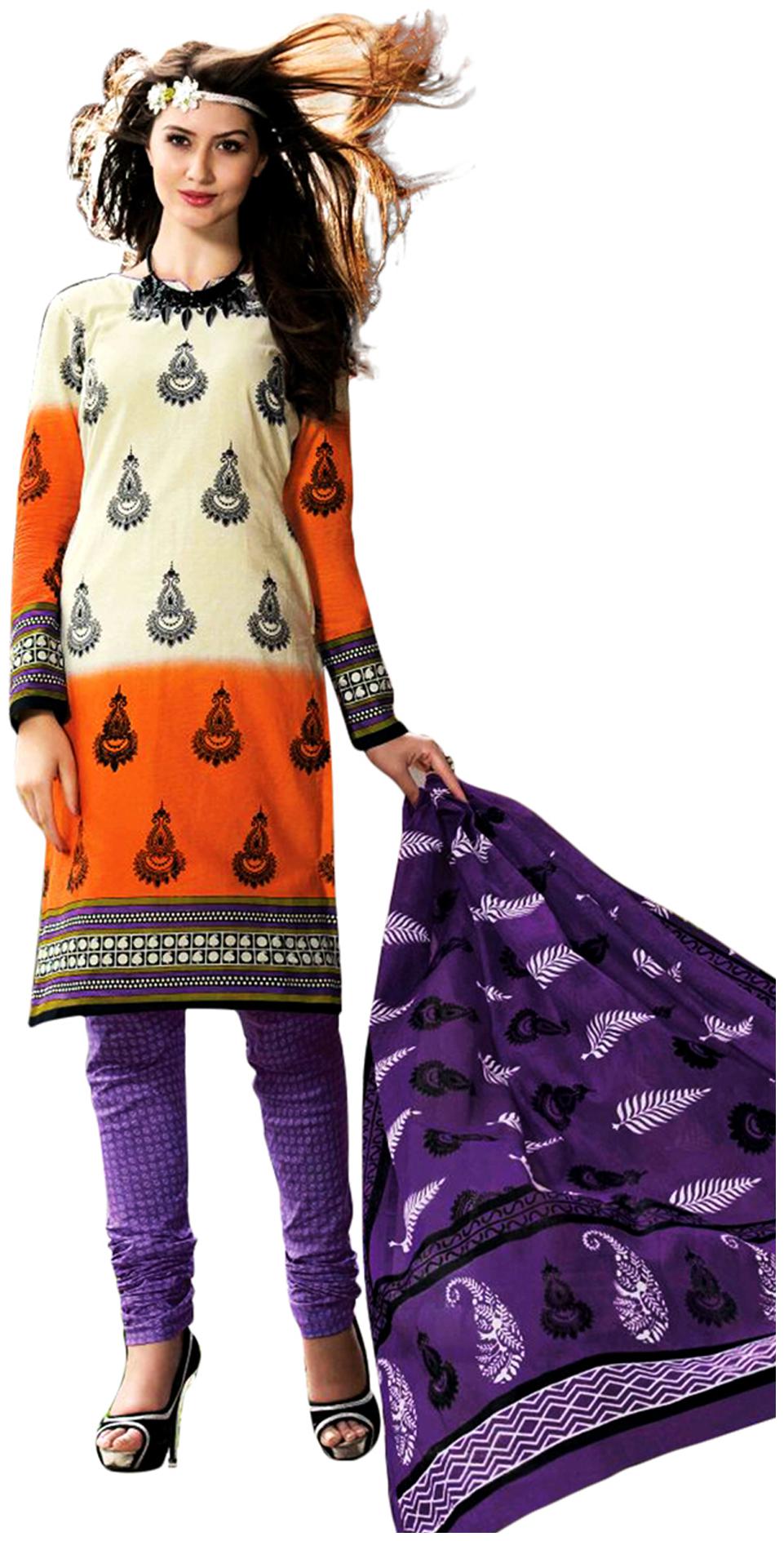 

DRAPES Multicolor Cotton Printed Dress Material