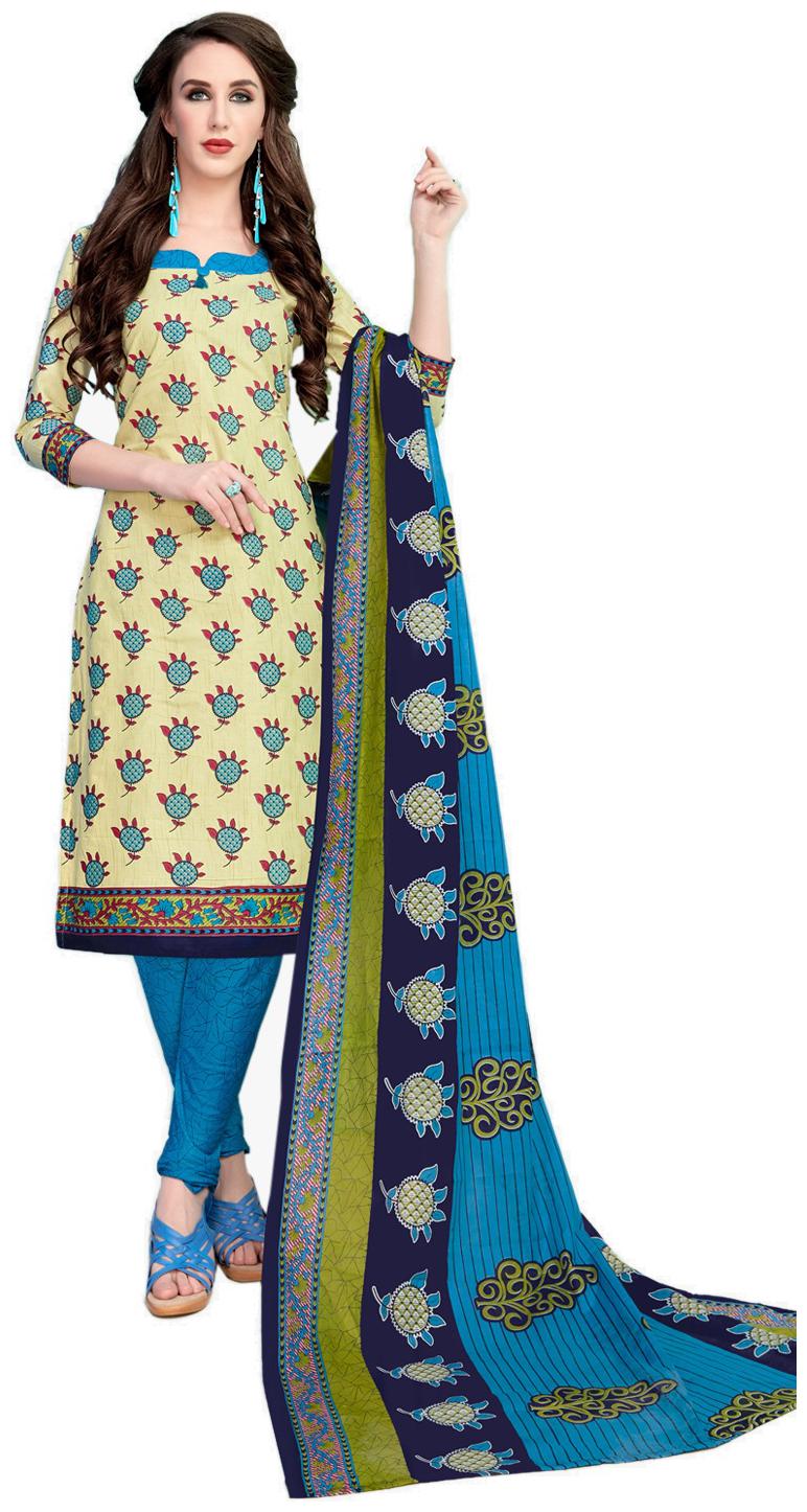 

Drapes Beige Unstitched Kurta with bottom dupatta With dupatta Dress Material