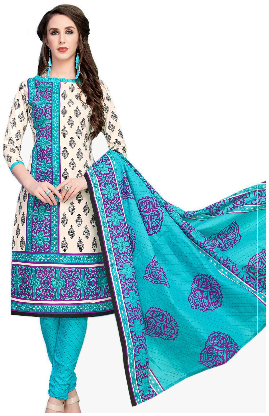 

Drapes Multi Unstitched Kurta with bottom dupatta With dupatta Dress Material